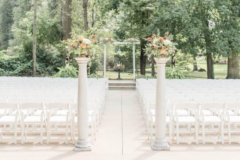 Garden ceremony setting, similar to the outdoor spaces couples look for across Lancaster County venues